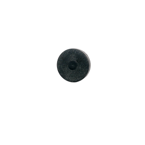 A single black hockey puck, resembling a Magnetic Float Switch from the MS06-PP Series, is positioned upright against a plain white background, centered in the image. by Standex Detect