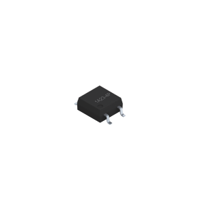 A small black 4-pin integrated circuit chip, labeled 1434AP, in an SMP-23 package with two metal pins on each side, positioned on a white background. This component is often used as a Photo-MOSFET Relay. by Standex Detect