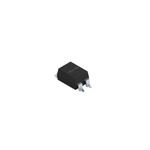 A small black surface-mount electronic component with four metal terminals, two on each side, typically used in circuit boards. Marked with 14G45G, this SMP-31 device is ideal for MOSFET Relay or Photo-MOSFET Relay applications. by Standex Detect